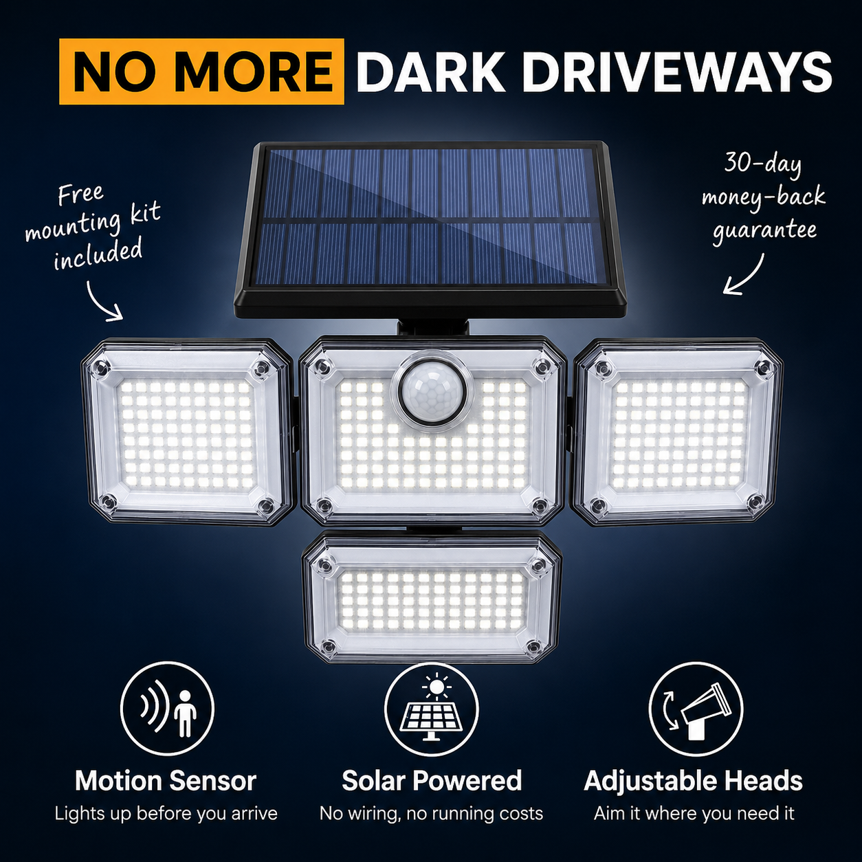 Solar Bewegingssensor Buitenlamp - Licht rond je huis, zonder één kabel