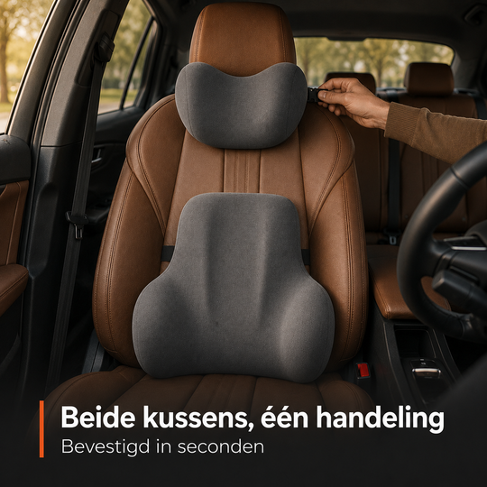 Nek- en Rugkussenset Memory Foam - Voor volledige rust en ontspanning tijdens elke autorit