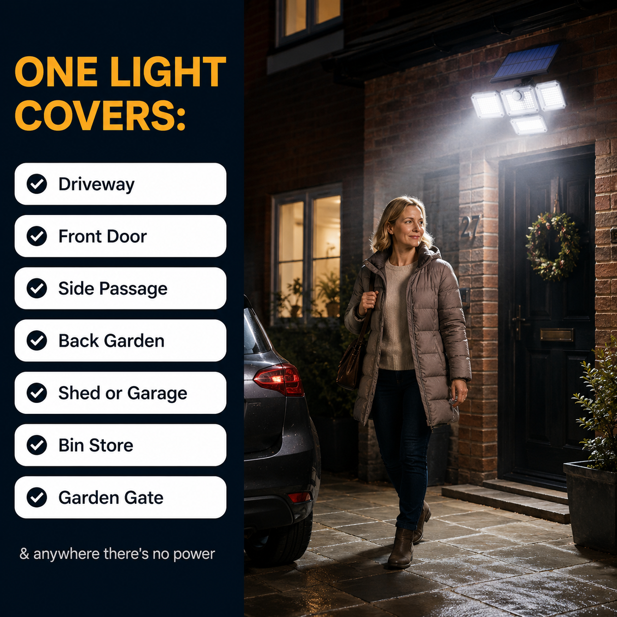 Solar Bewegingssensor Buitenlamp - Licht rond je huis, zonder één kabel