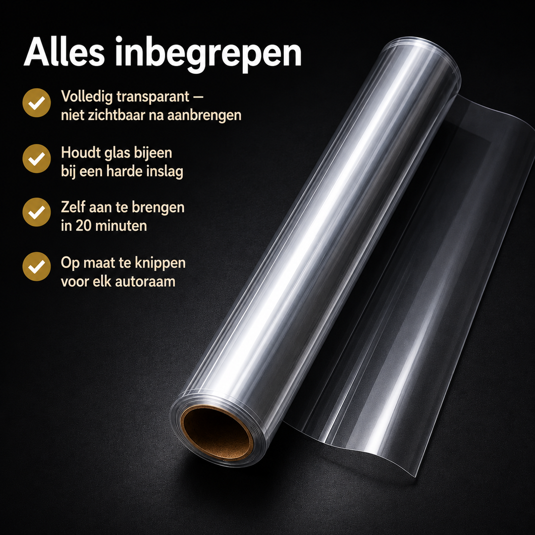 Veiligheidsfolie voor Autoramen – Houd gebroken glas op zijn plek bij een inbraakpoging