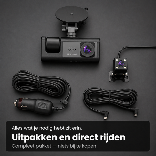 Dashcam 3-in-1 WiFi – Alles vastgelegd, voor, binnen en achter