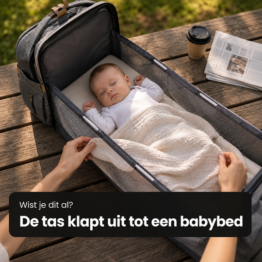 Luiertas Rugzak met Babybed - Altijd voorbereid, waar je ook bent