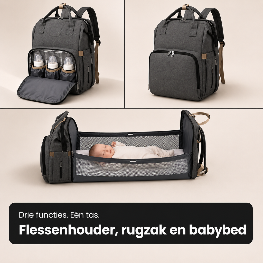 Luiertas Rugzak met Babybed - Altijd voorbereid, waar je ook bent