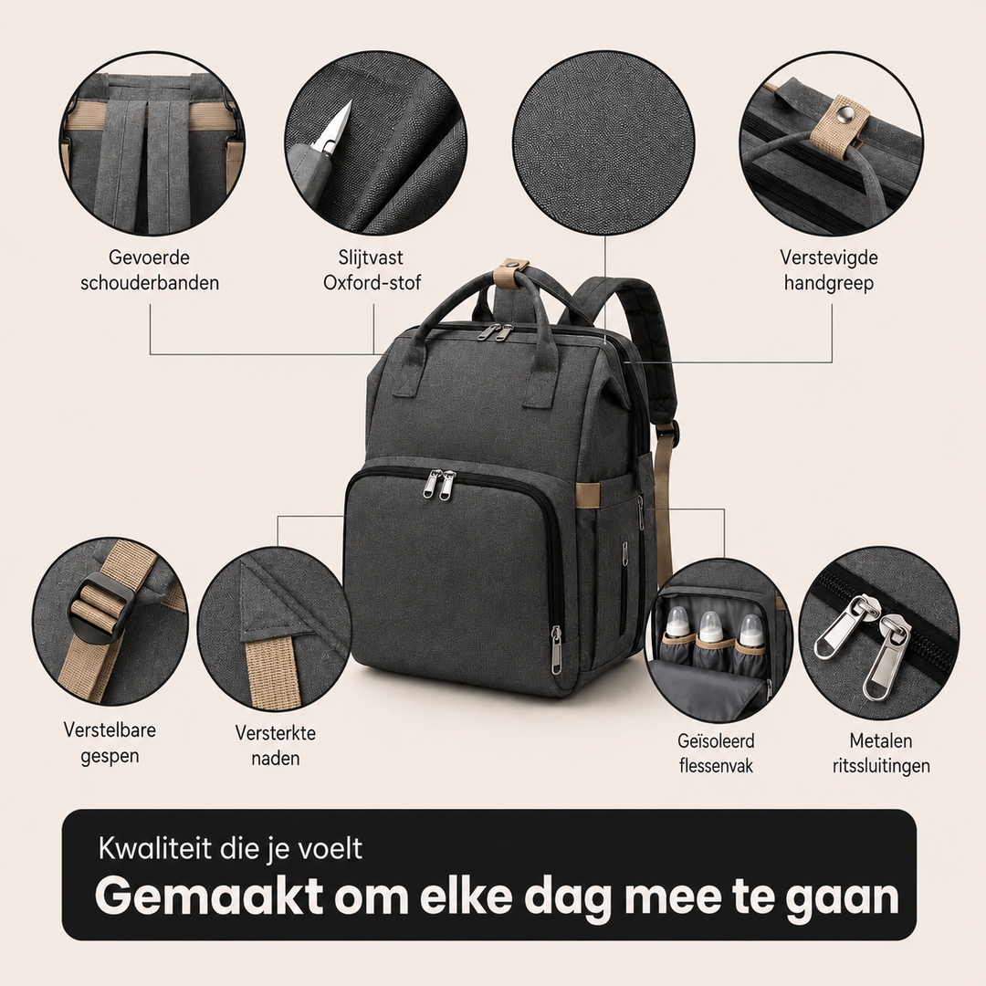Luiertas Rugzak met Babybed - Altijd voorbereid, waar je ook bent