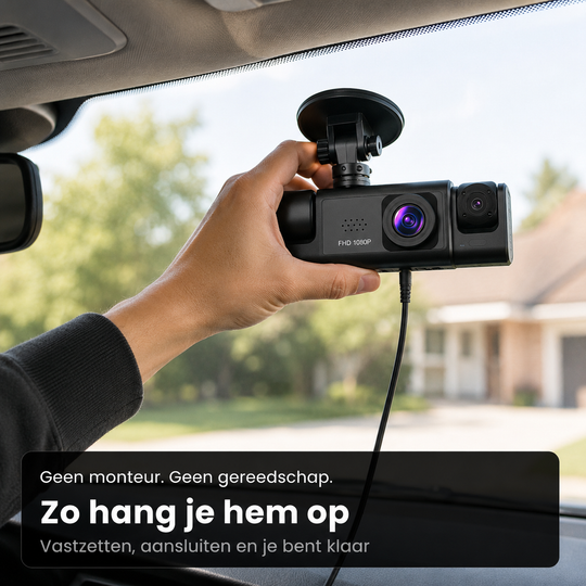 Dashcam 3-in-1 WiFi – Alles vastgelegd, voor, binnen en achter