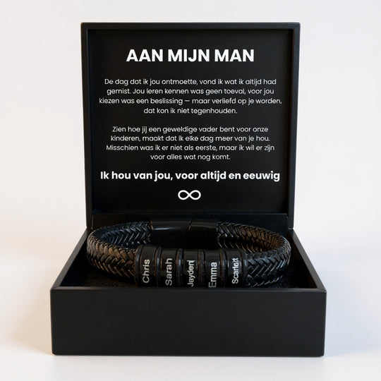 Gepersonaliseerde Heren Armband met Gegraveerde Naam Beads – Het cadeau dat hij altijd bij zich draagt
