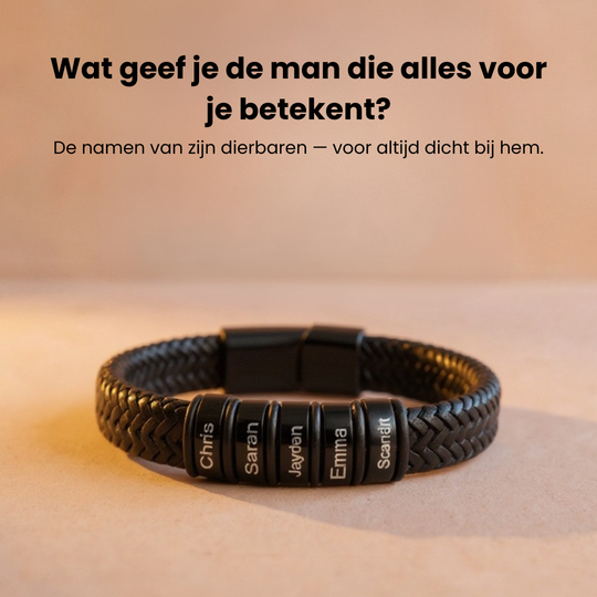 Gepersonaliseerde Heren Armband met Gegraveerde Naam Beads – Het cadeau dat hij altijd bij zich draagt