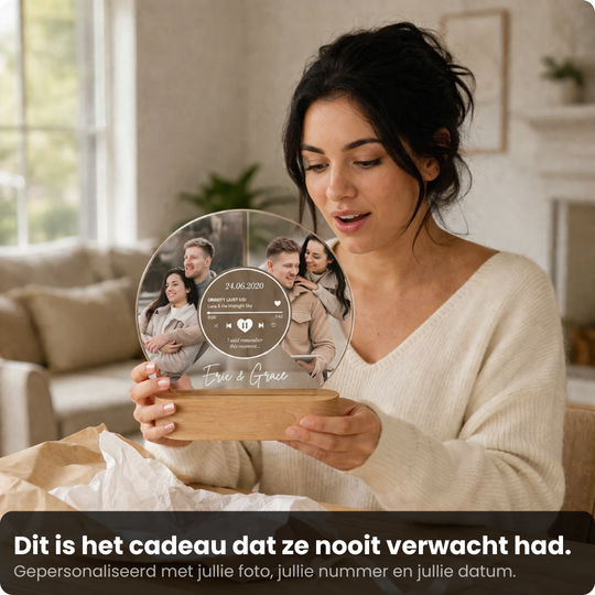 Herinneringslamp met Muziek - Bewaar jullie mooiste moment in warm licht