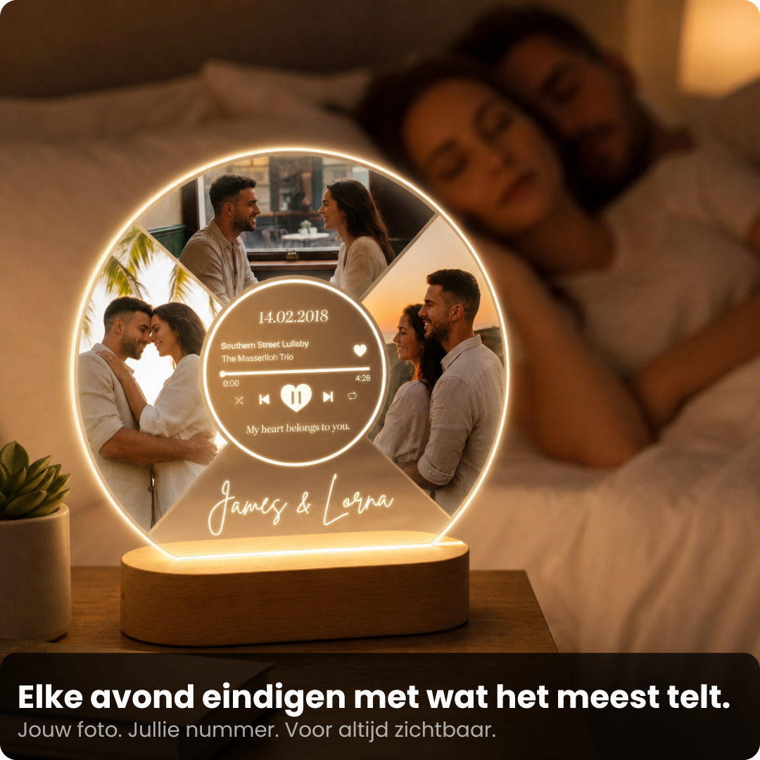 Herinneringslamp met Muziek - Bewaar jullie mooiste moment in warm licht