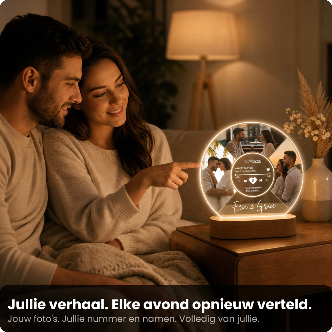 Herinneringslamp met Muziek - Bewaar jullie mooiste moment in warm licht