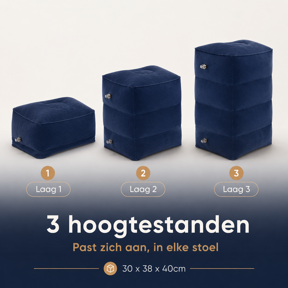Opblaasbare Voetensteun - Voor moeiteloos ontspannen benen op elke reis