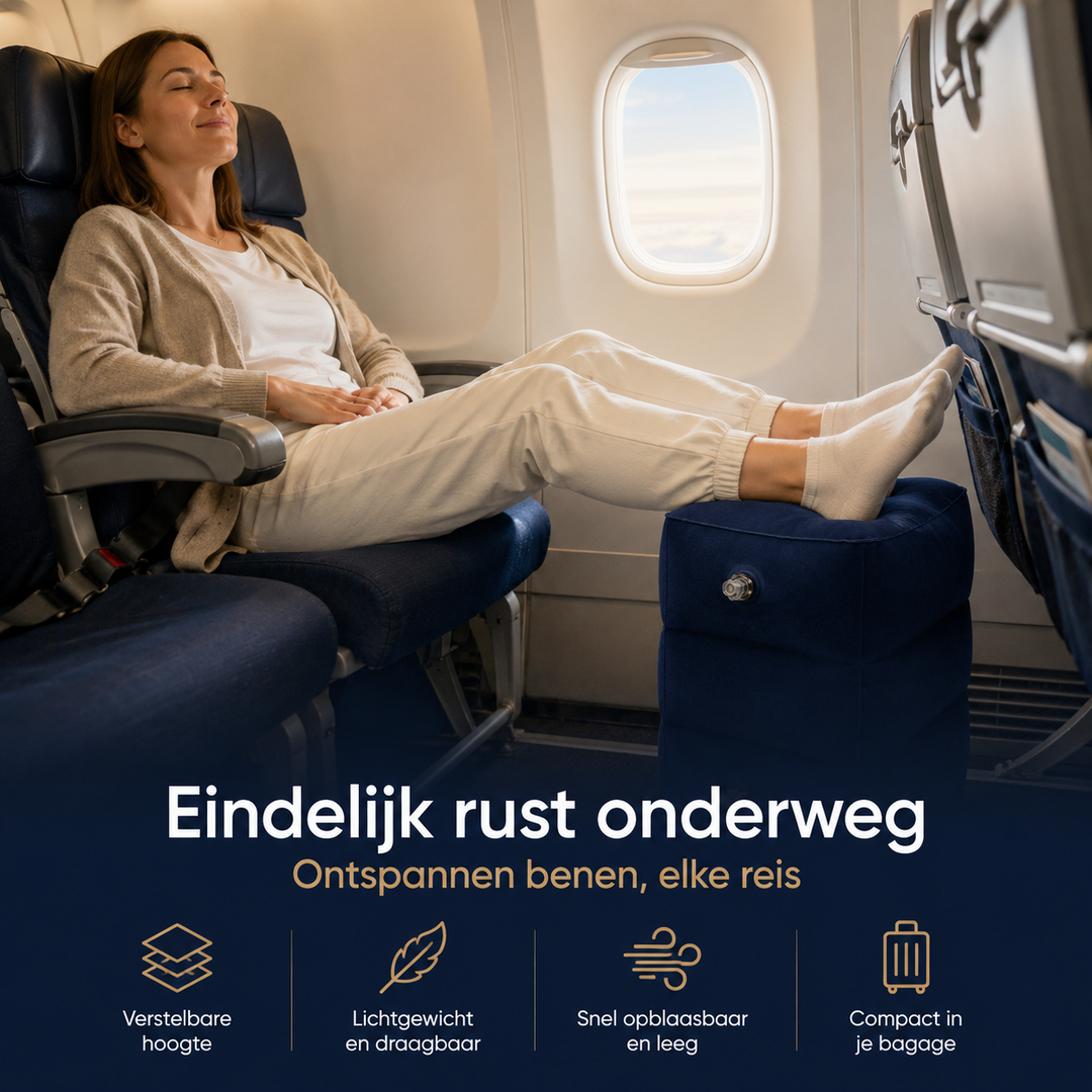 Opblaasbare Voetensteun - Voor moeiteloos ontspannen benen op elke reis