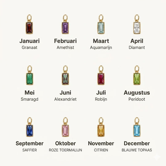 Gouden Kralen Armband met Kruis en Geboortesteen - Draag jouw verhaal elke dag