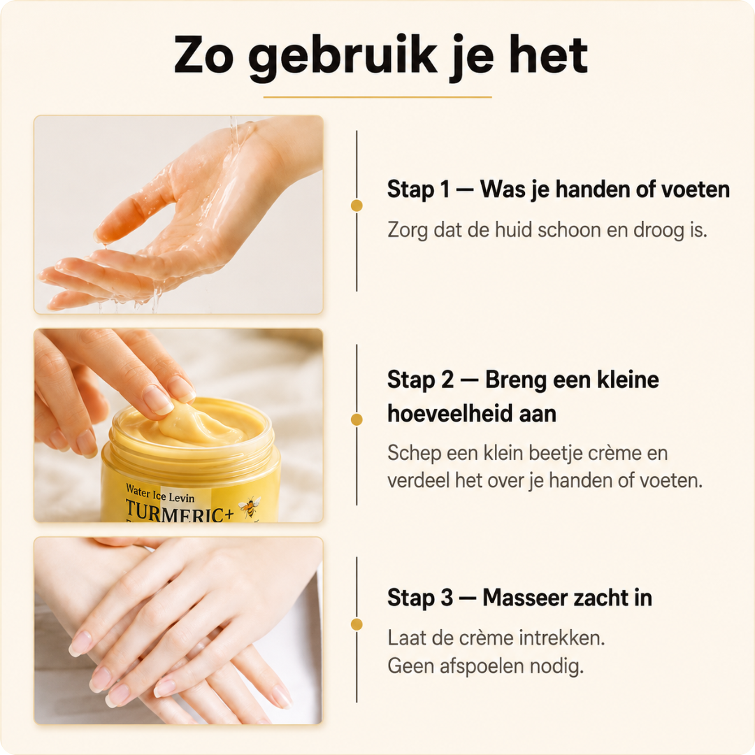 Kurkuma Voet- en Handcrème – Zachte, herstelde huid vanaf de eerste gebruik