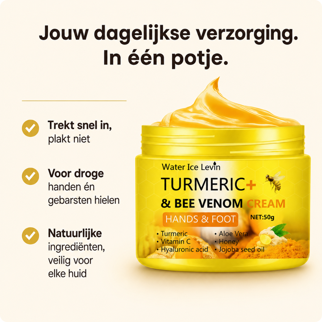 Kurkuma Voet- en Handcrème – Zachte, herstelde huid vanaf de eerste gebruik