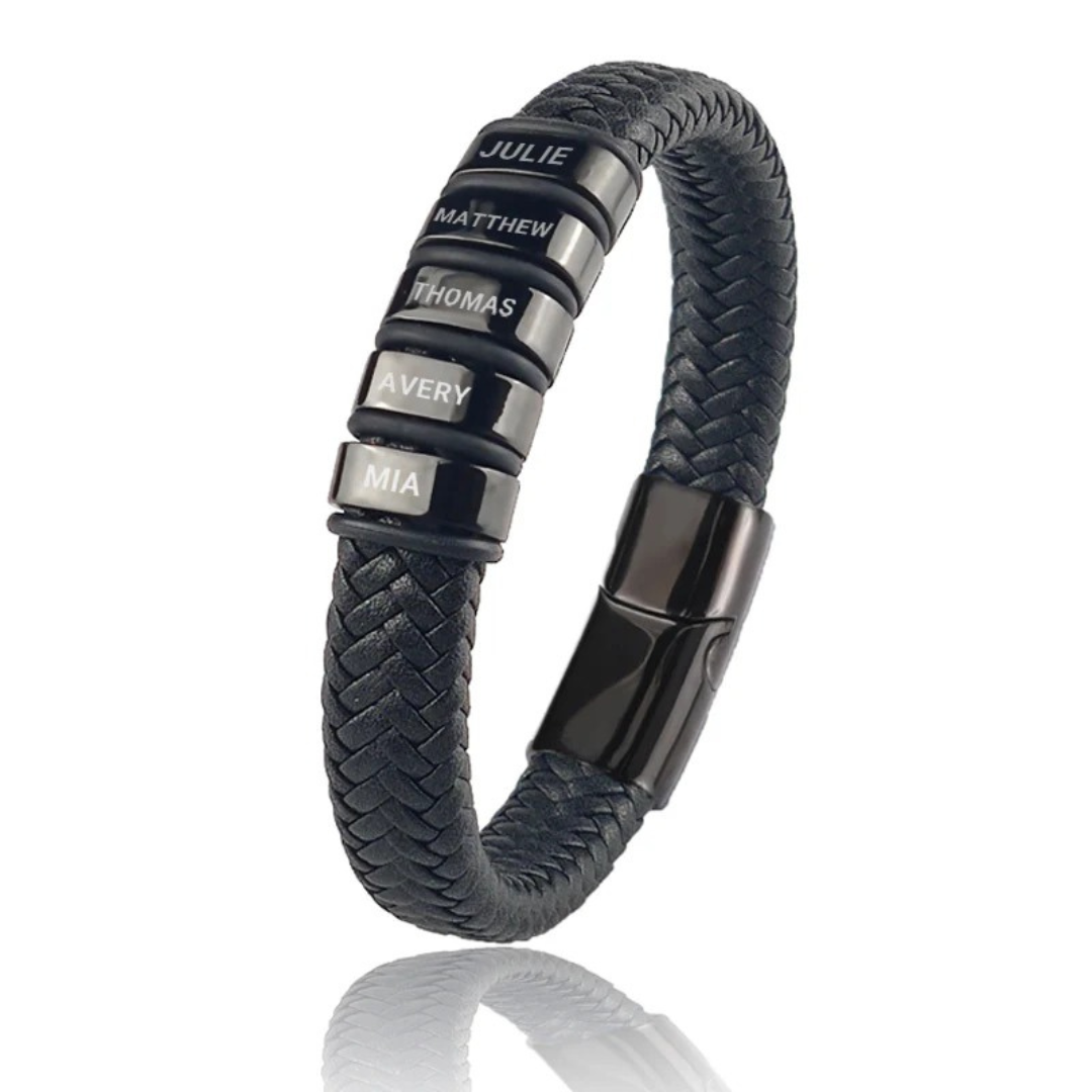 Gepersonaliseerde Heren Armband met Gegraveerde Naam Beads – Het cadeau dat hij altijd bij zich draagt