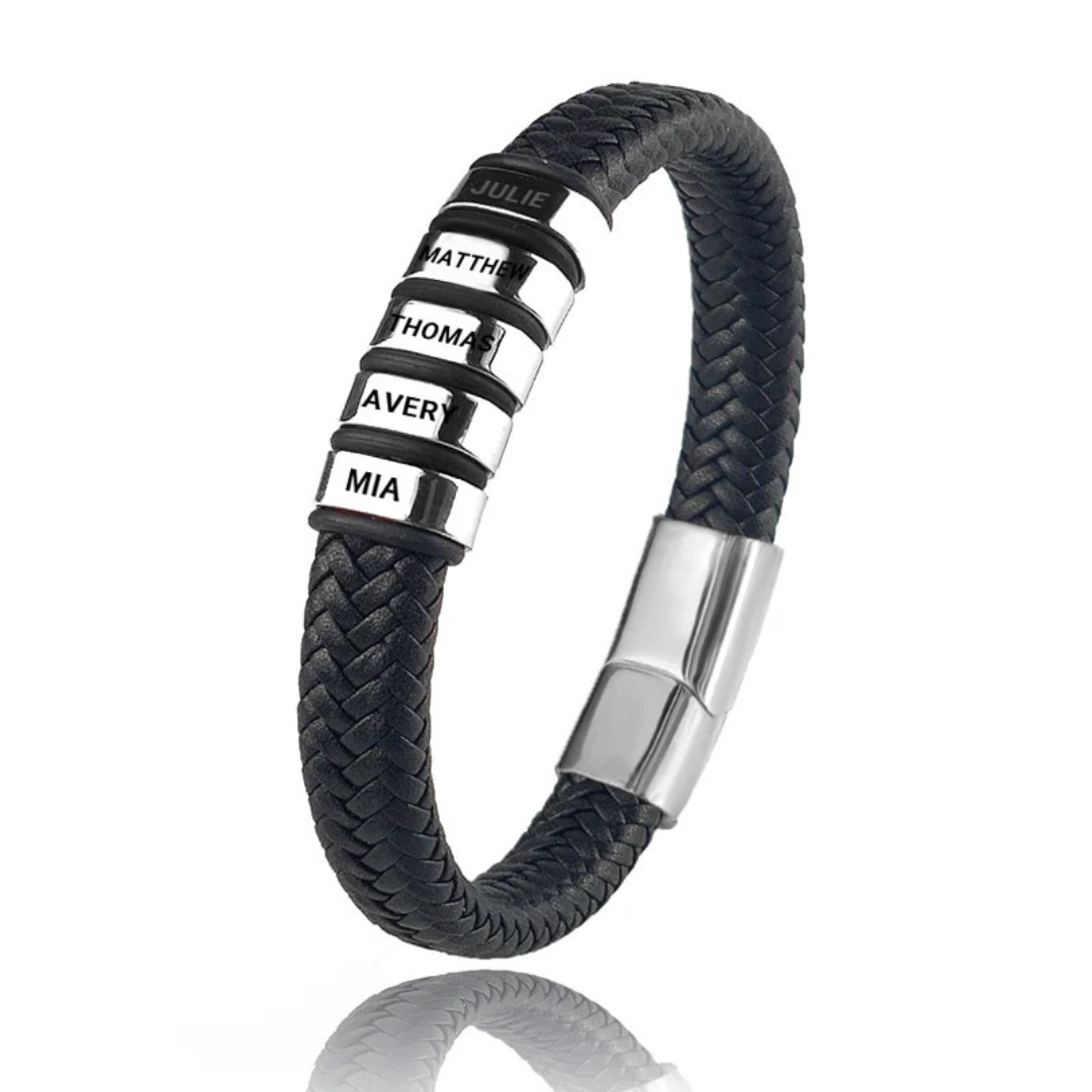 Gepersonaliseerde Heren Armband met Gegraveerde Naam Beads – Het cadeau dat hij altijd bij zich draagt