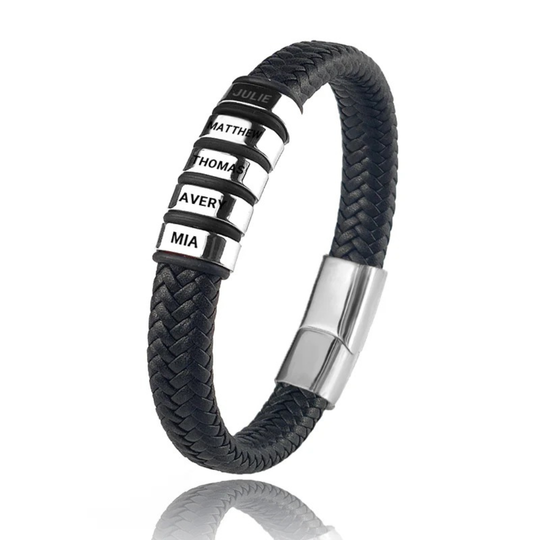 Gepersonaliseerde Heren Armband met Gegraveerde Naam Beads – Het cadeau dat hij altijd bij zich draagt