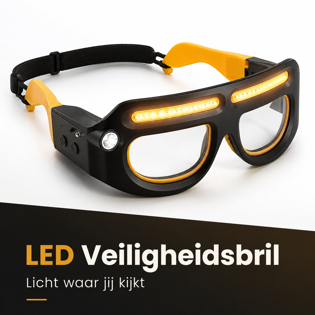 LED Veiligheidsbril - Altijd licht precies waar jij kijkt