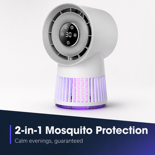 Muggenlamp Ventilator 2-in-1 - Voor rustige, muggenvrije avonden binnen en buiten