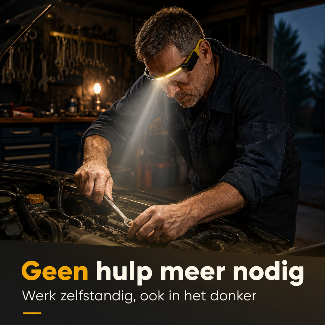 LED Veiligheidsbril - Altijd licht precies waar jij kijkt