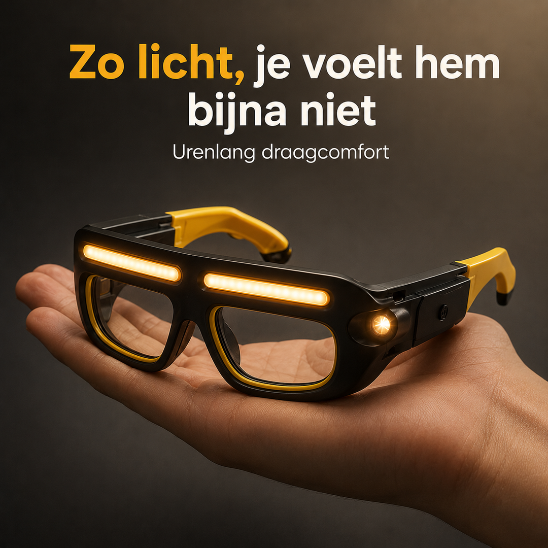 LED Veiligheidsbril - Altijd licht precies waar jij kijkt