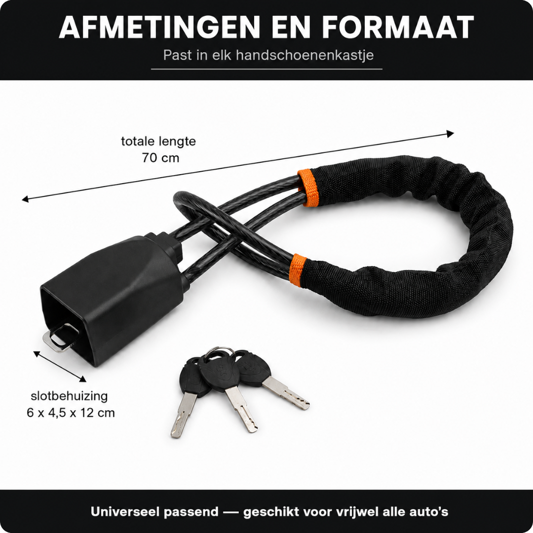 Steering Wheel Lock with Seatbelt Security – Lock your car in 10 seconds