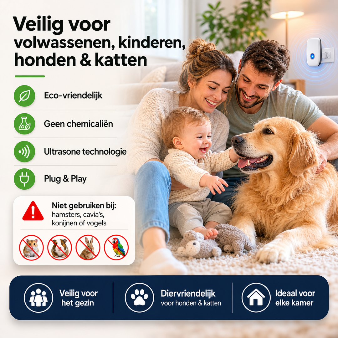 Ultrasone Ongedierte Verjager – Eindelijk rust in huis, zonder gif of vallen