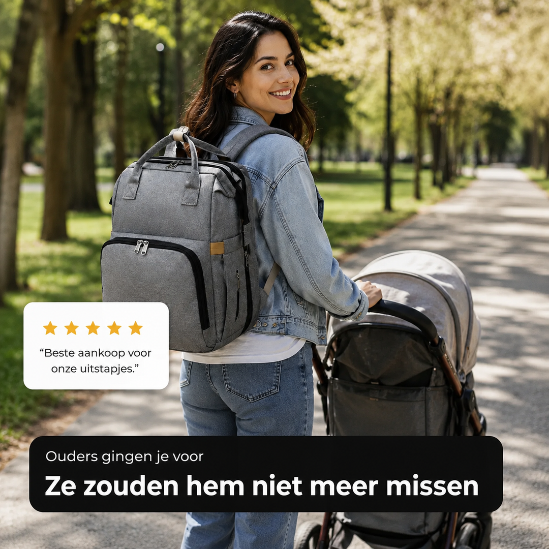 Luiertas Rugzak met Babybed - Altijd voorbereid, waar je ook bent