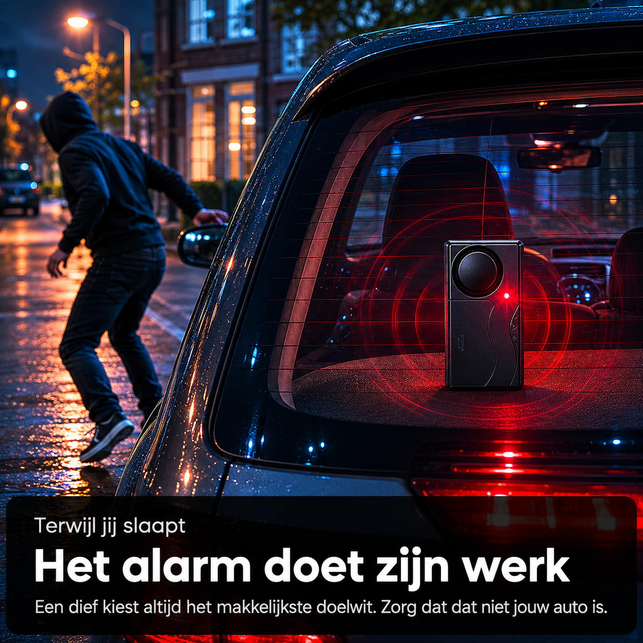Wireless Car Alarm - Sleep soundly, knowing your car is protected